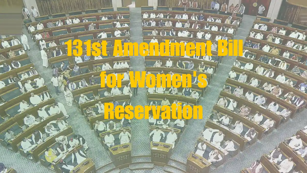 Lok Sabha MPs raising fists after the 131st Amendment Bill for women's reservation was rejected in Parliament on April 17 2026