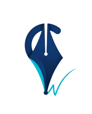 ClarityWire logo - stylized fountain pen nib forming a glowing C with cyan W ink trail, for honest Indian political opinion and free BA Political Science study material by Ashutosh Bhatt, Delhi University
