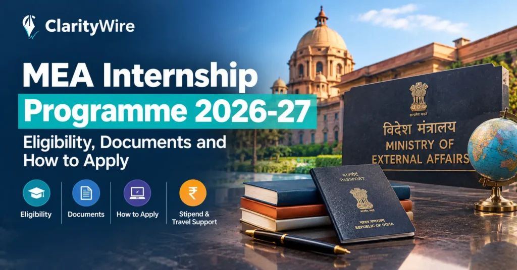 MEA Internship 2026-27 eligibility, documents, stipend and application process