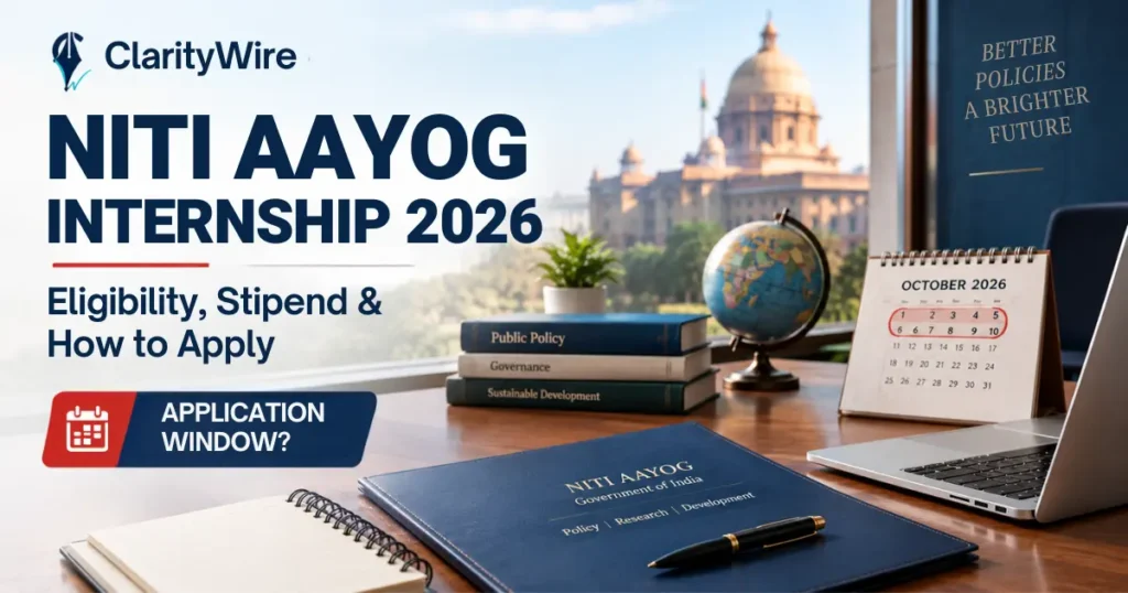 NITI Aayog Internship 2026 eligibility, stipend and application process